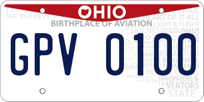 OH license plate GPV0100