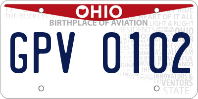 OH license plate GPV0102