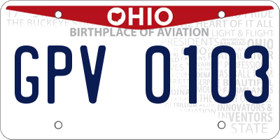 OH license plate GPV0103
