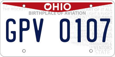 OH license plate GPV0107