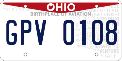 OH license plate GPV0108