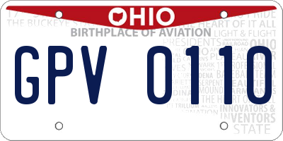 OH license plate GPV0110