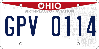 OH license plate GPV0114
