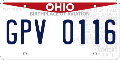 OH license plate GPV0116