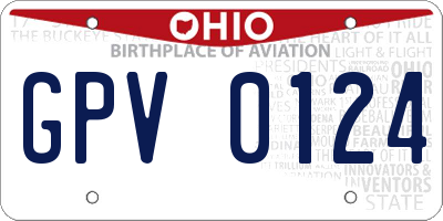 OH license plate GPV0124