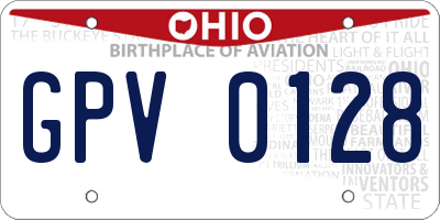 OH license plate GPV0128