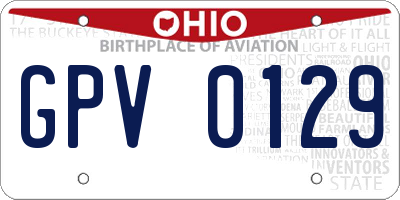OH license plate GPV0129