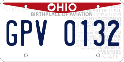 OH license plate GPV0132