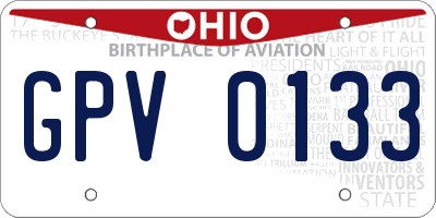 OH license plate GPV0133