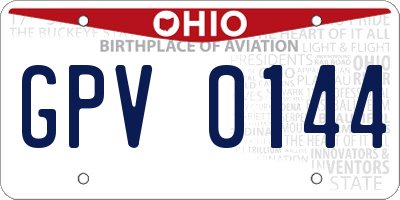 OH license plate GPV0144