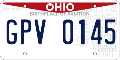 OH license plate GPV0145