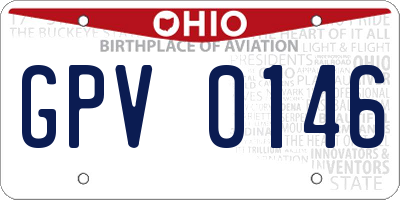 OH license plate GPV0146