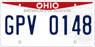 OH license plate GPV0148