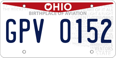 OH license plate GPV0152