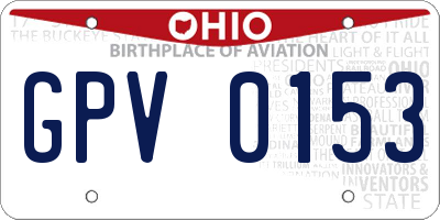 OH license plate GPV0153
