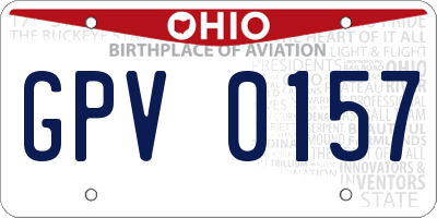 OH license plate GPV0157