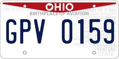 OH license plate GPV0159