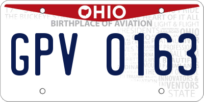 OH license plate GPV0163