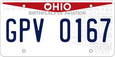 OH license plate GPV0167