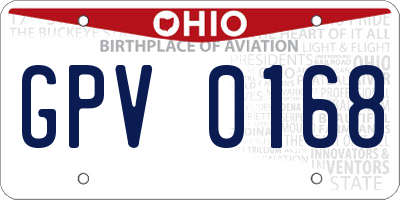 OH license plate GPV0168