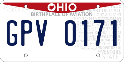 OH license plate GPV0171