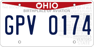 OH license plate GPV0174