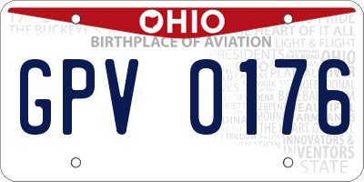OH license plate GPV0176