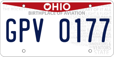 OH license plate GPV0177