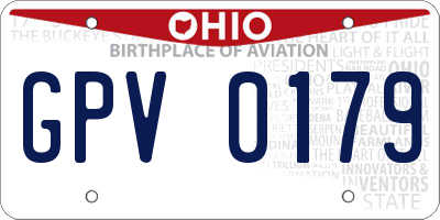 OH license plate GPV0179