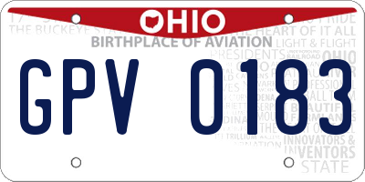 OH license plate GPV0183
