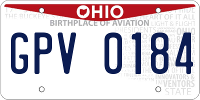 OH license plate GPV0184