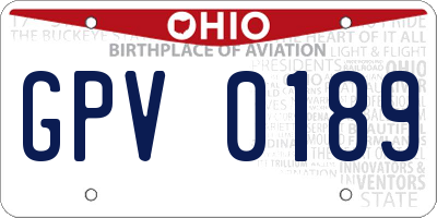 OH license plate GPV0189