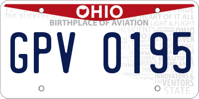 OH license plate GPV0195