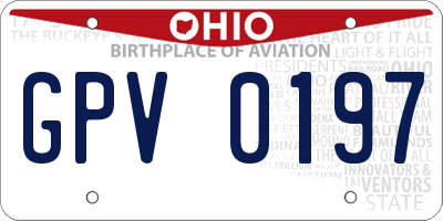 OH license plate GPV0197