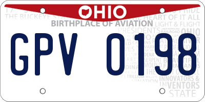 OH license plate GPV0198