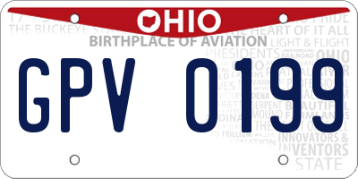 OH license plate GPV0199