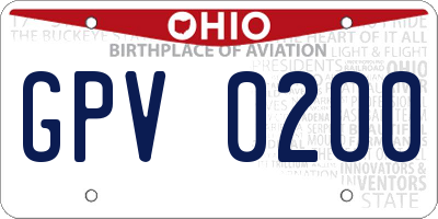OH license plate GPV0200