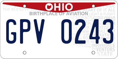 OH license plate GPV0243