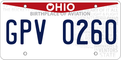 OH license plate GPV0260