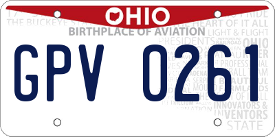 OH license plate GPV0261