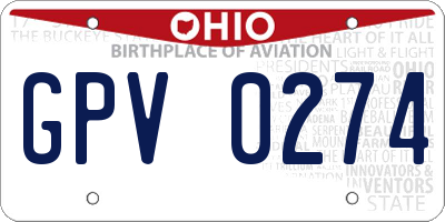 OH license plate GPV0274
