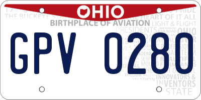 OH license plate GPV0280