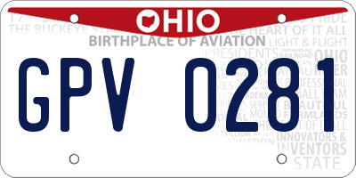 OH license plate GPV0281