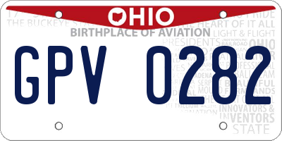 OH license plate GPV0282