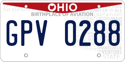 OH license plate GPV0288