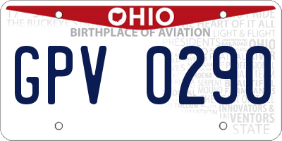 OH license plate GPV0290