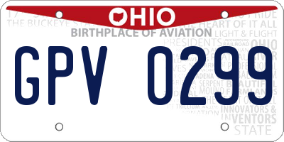 OH license plate GPV0299