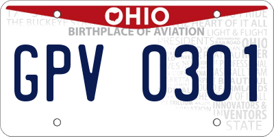 OH license plate GPV0301