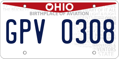 OH license plate GPV0308