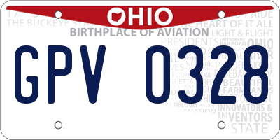 OH license plate GPV0328
